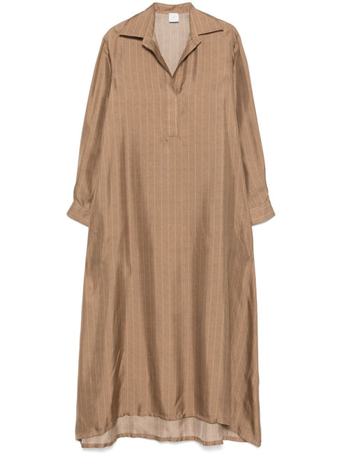 pinstriped maxi dress